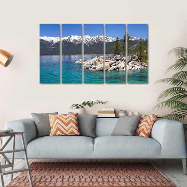 Sand Harbor Lake Tahoe Canvas Wall Art-5 Horizontal-Gallery Wrap-22" x 12"-Tiaracle