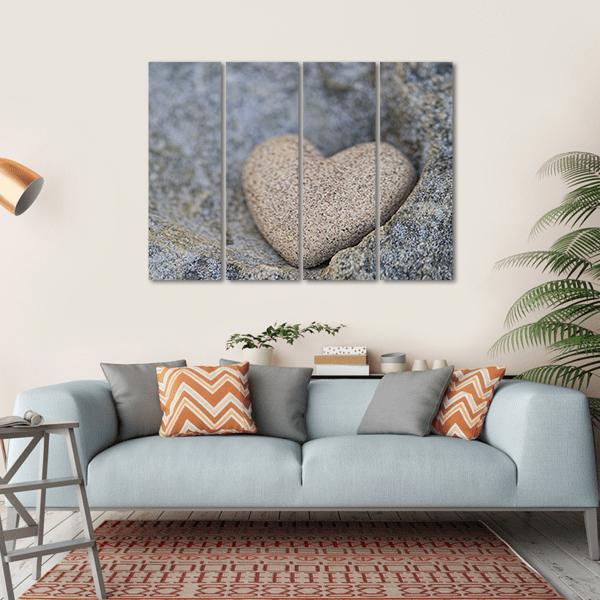 Sand Look Alike Heart Canvas Wall Art-4 Horizontal-Gallery Wrap-34" x 24"-Tiaracle