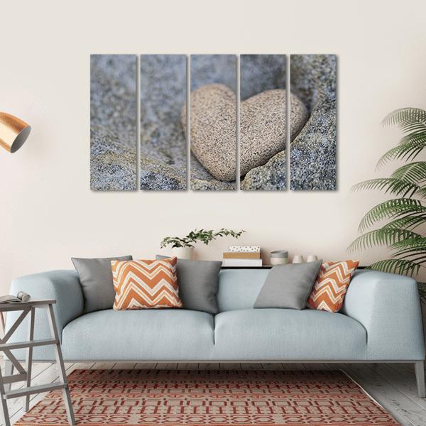 Sand Look Alike Heart Canvas Wall Art-5 Horizontal-Gallery Wrap-22" x 12"-Tiaracle