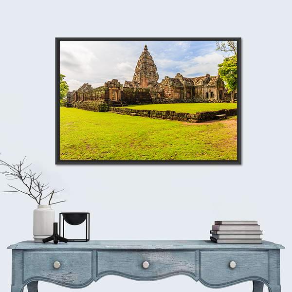Sand Stone Castle In Thailand Canvas Wall Art-1 Piece-Floating Frame-24" x 16"-Tiaracle