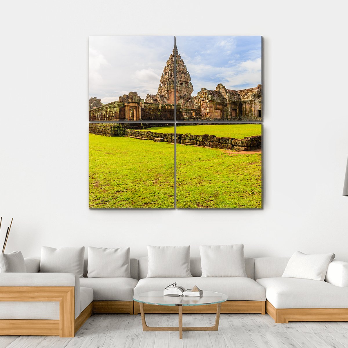 Sand Stone Castle In Thailand Canvas Wall Art-4 Square-Gallery Wrap-17" x 17"-Tiaracle
