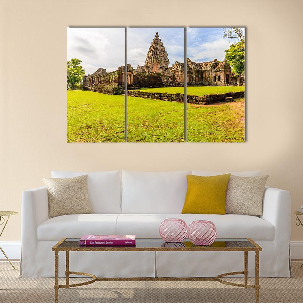 Sand Stone Castle In Thailand Canvas Wall Art-3 Horizontal-Gallery Wrap-37" x 24"-Tiaracle