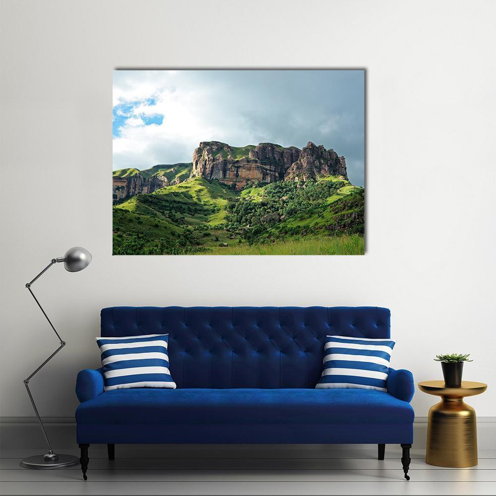 Sandstone Rock Drakensberg Mountains Canvas Wall Art-5 Star-Gallery Wrap-62" x 32"-Tiaracle