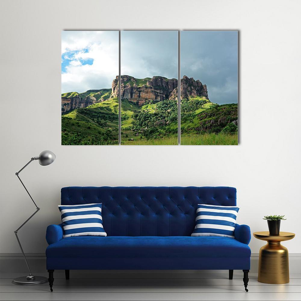 Sandstone Rock Drakensberg Mountains Canvas Wall Art-3 Horizontal-Gallery Wrap-37" x 24"-Tiaracle