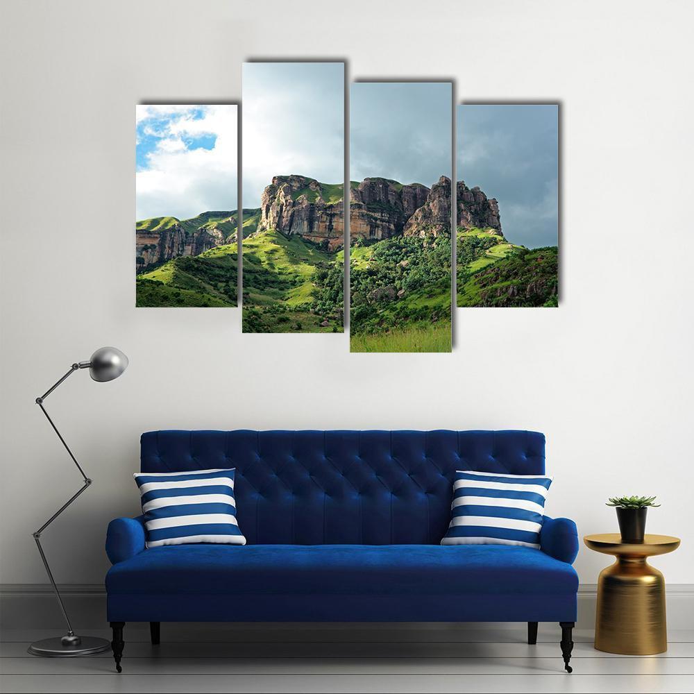Sandstone Rock Drakensberg Mountains Canvas Wall Art-4 Pop-Gallery Wrap-50" x 32"-Tiaracle