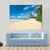 Sandy Beach With Palms Trees And Azure Ocean Canvas Wall Art-4 Pop-Gallery Wrap-50" x 32"-Tiaracle