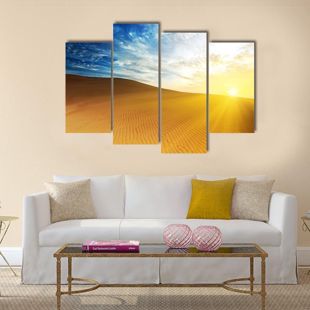 Sandy Desert At Sunrise Time Vietnam Mui ne Canvas Wall Art-5 Star-Gallery Wrap-62" x 32"-Tiaracle