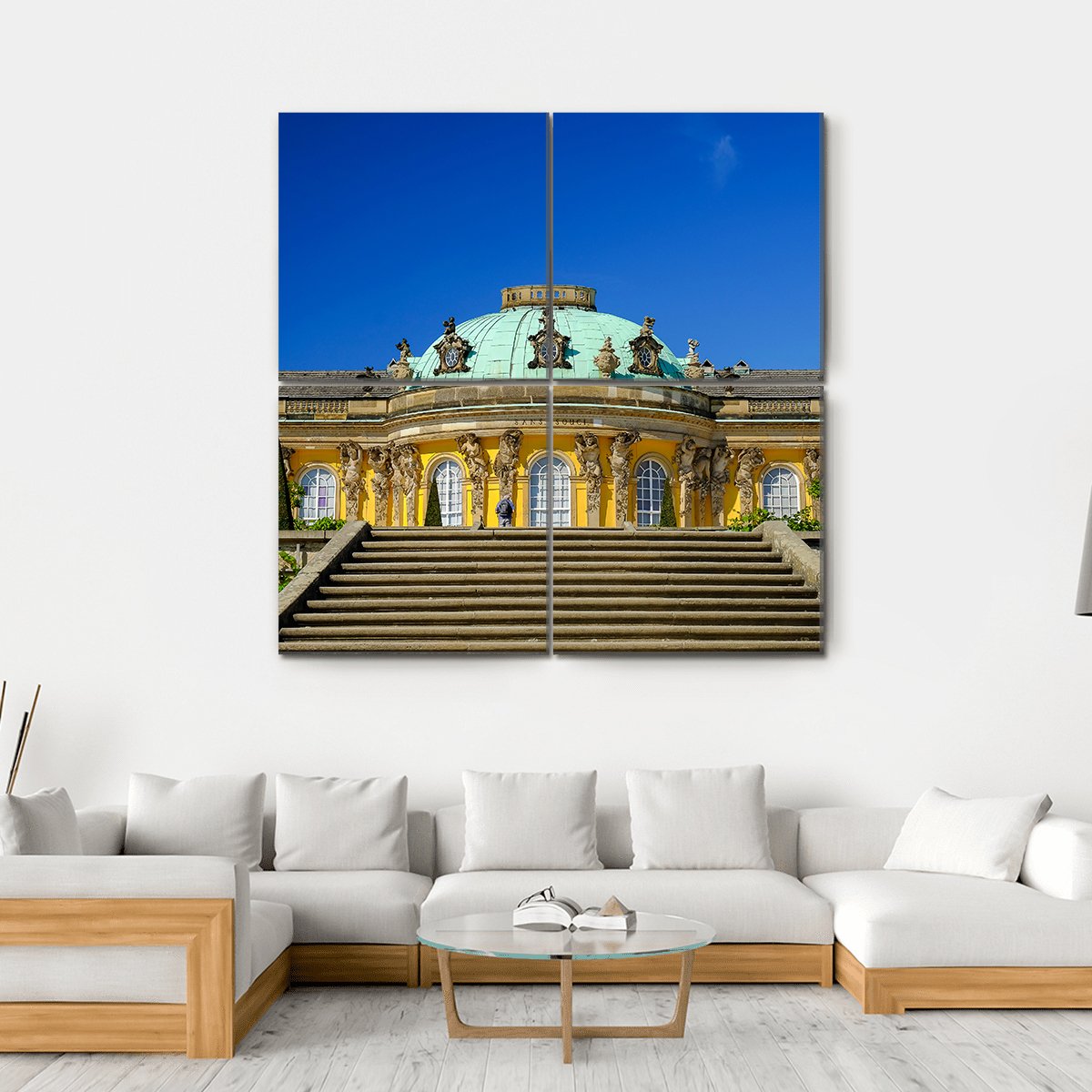 Sans-Souci Palace In Posdam In Germany Canvas Wall Art-4 Square-Gallery Wrap-17" x 17"-Tiaracle