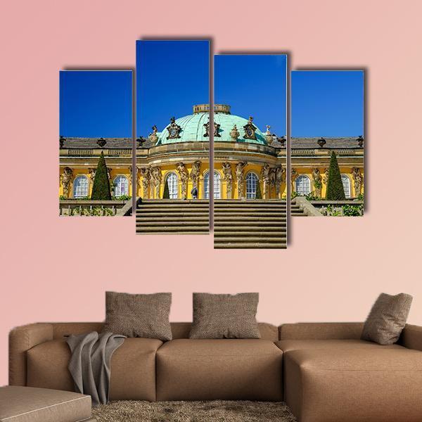 Sans-Souci Palace In Posdam In Germany Canvas Wall Art-4 Pop-Gallery Wrap-50" x 32"-Tiaracle