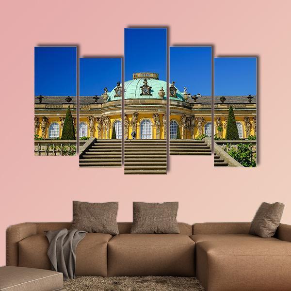 Sans-Souci Palace In Posdam In Germany Canvas Wall Art-5 Pop-Gallery Wrap-47" x 32"-Tiaracle