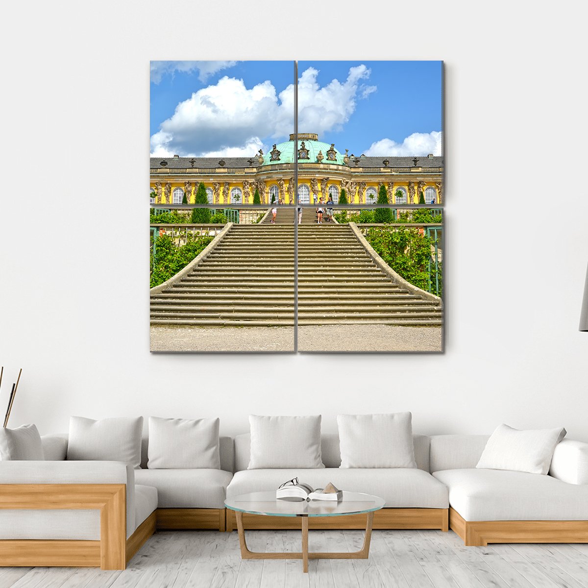 Sanssouci Palace Canvas Wall Art-4 Square-Gallery Wrap-17" x 17"-Tiaracle