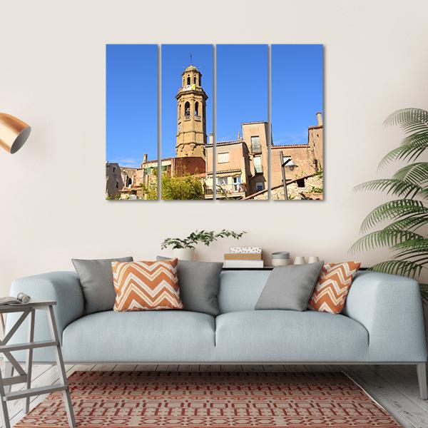 Sant Pere Church Of Calaf Canvas Wall Art-4 Horizontal-Gallery Wrap-34" x 24"-Tiaracle