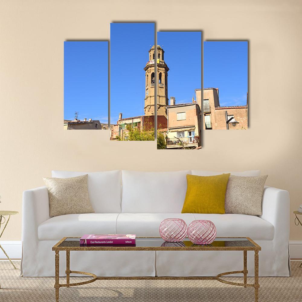 Sant Pere Church Of Calaf Canvas Wall Art-4 Pop-Gallery Wrap-50" x 32"-Tiaracle