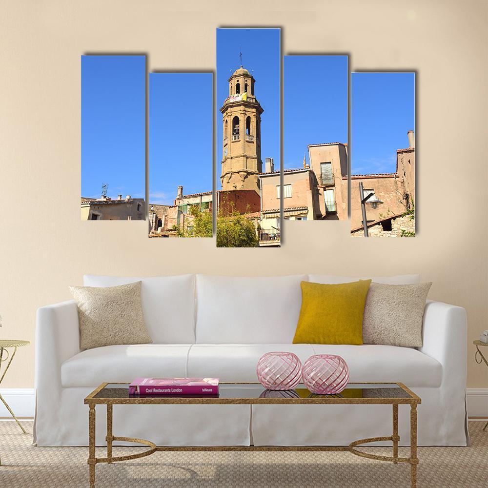 Sant Pere Church Of Calaf Canvas Wall Art-5 Pop-Gallery Wrap-47" x 32"-Tiaracle