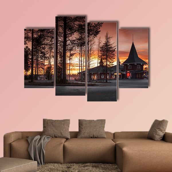 Santa Claus Village In Finland Canvas Wall Art-4 Pop-Gallery Wrap-50" x 32"-Tiaracle