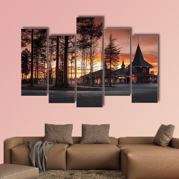 Santa Claus Village In Finland Canvas Wall Art-5 Pop-Gallery Wrap-47" x 32"-Tiaracle