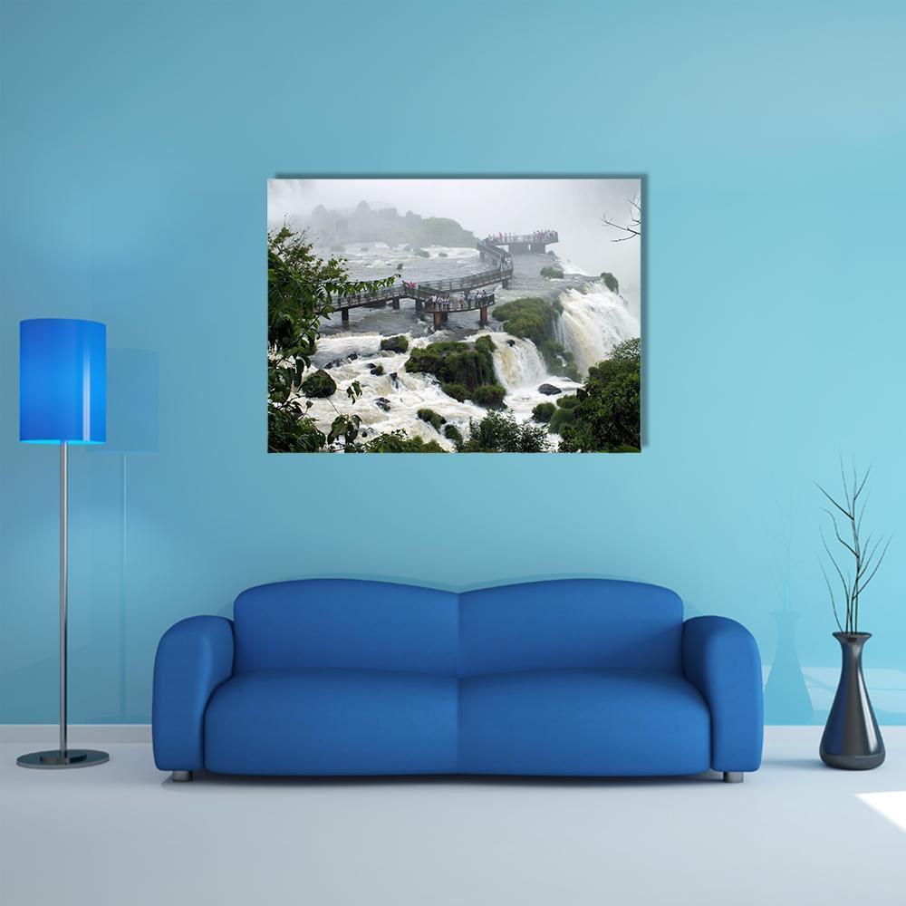 Santa Maria Falls In Brazil Canvas Wall Art-1 Piece-Gallery Wrap-48" x 32"-Tiaracle
