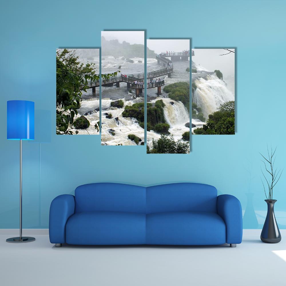 Santa Maria Falls In Brazil Canvas Wall Art-4 Pop-Gallery Wrap-50" x 32"-Tiaracle
