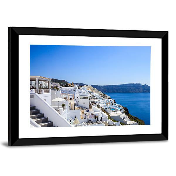 Santorini Island Greece Canvas Wall Art-3 Horizontal-Gallery Wrap-25" x 16"-Tiaracle