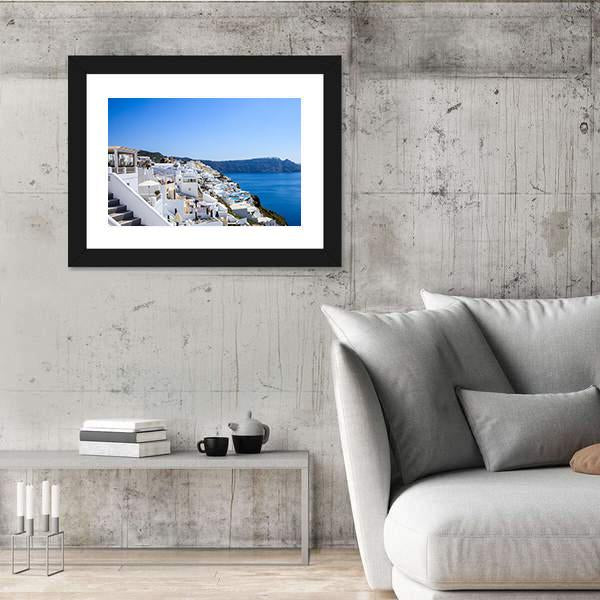 Santorini Island Greece Canvas Wall Art-3 Horizontal-Gallery Wrap-25" x 16"-Tiaracle
