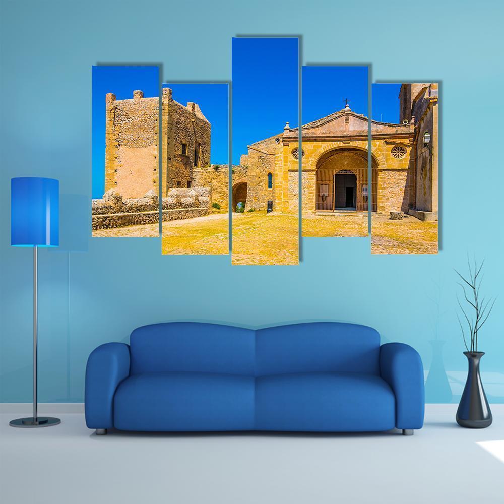 Santuari Del Puig De Maria At Mallorca Canvas Wall Art-5 Pop-Gallery Wrap-47" x 32"-Tiaracle