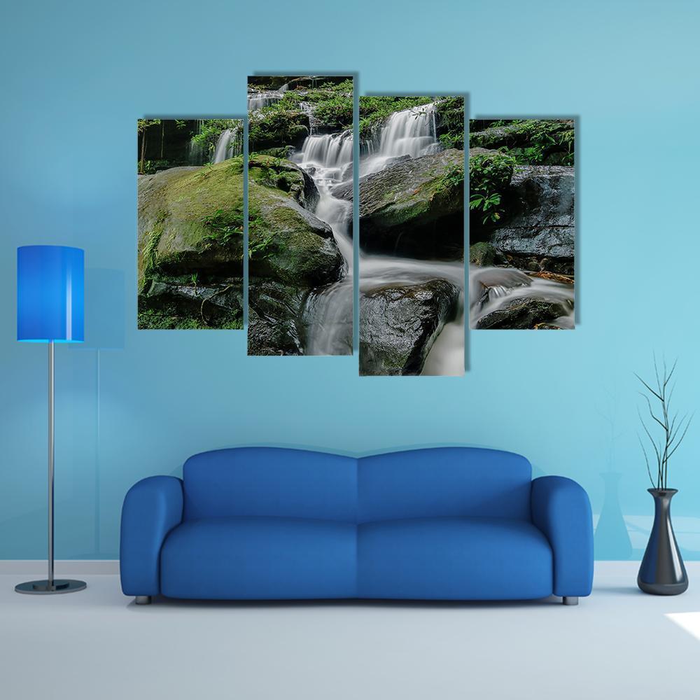 Sarai Berunyau Waterfall Canvas Wall Art-5 Star-Gallery Wrap-62" x 32"-Tiaracle