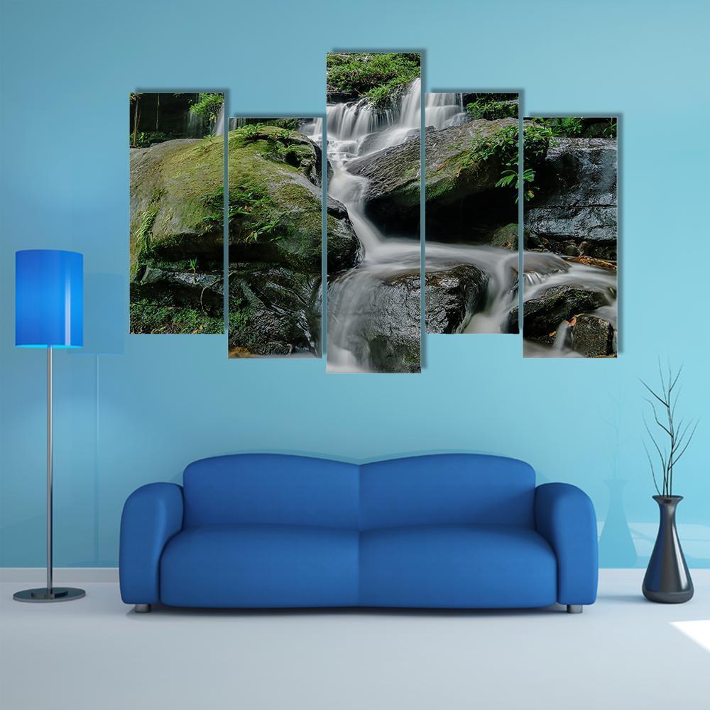 Sarai Berunyau Waterfall Canvas Wall Art-5 Pop-Gallery Wrap-47" x 32"-Tiaracle