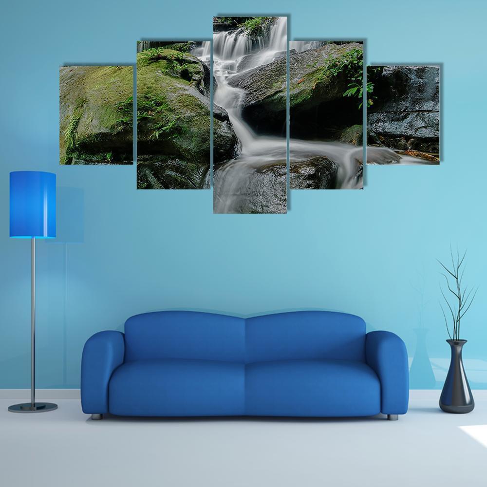 Sarai Berunyau Waterfall Canvas Wall Art-5 Star-Gallery Wrap-62" x 32"-Tiaracle