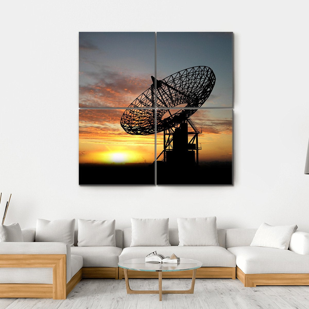 Satellite Dishes Canvas Wall Art-4 Square-Gallery Wrap-17" x 17"-Tiaracle