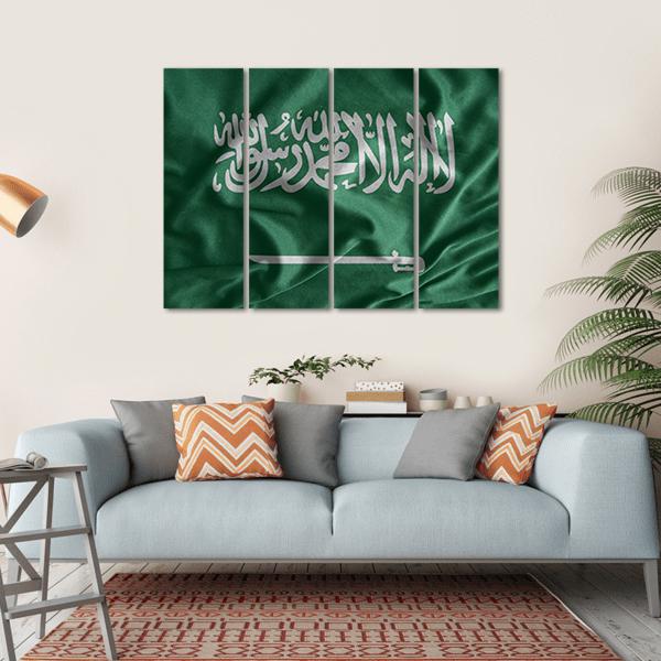 Saudi Arabia Flag Canvas Wall Art-4 Horizontal-Gallery Wrap-34" x 24"-Tiaracle