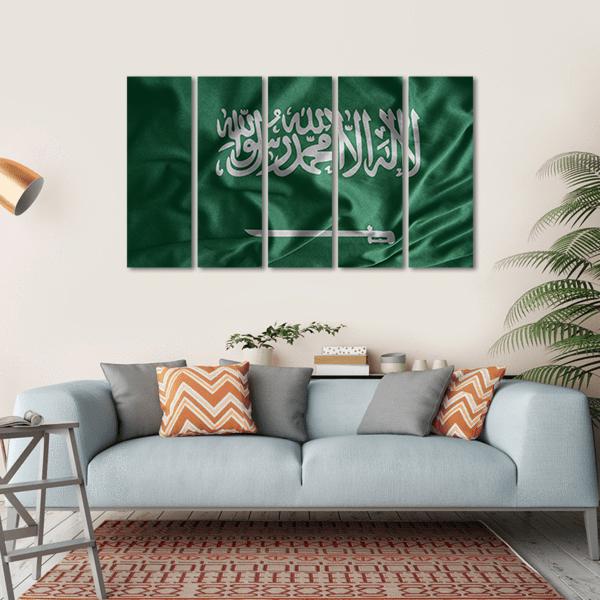 Saudi Arabia Flag Canvas Wall Art-5 Horizontal-Gallery Wrap-22" x 12"-Tiaracle