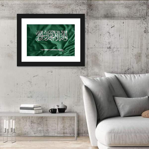 Saudi Arabia Flag Canvas Wall Art-3 Horizontal-Gallery Wrap-25" x 16"-Tiaracle