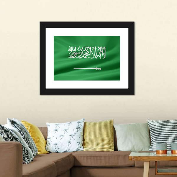 Saudi Arabia Flag Canvas Wall Art-3 Horizontal-Gallery Wrap-25" x 16"-Tiaracle