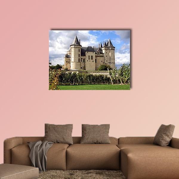 Saumur Chateau Castle In Summer Canvas Wall Art-1 Piece-Gallery Wrap-48" x 32"-Tiaracle