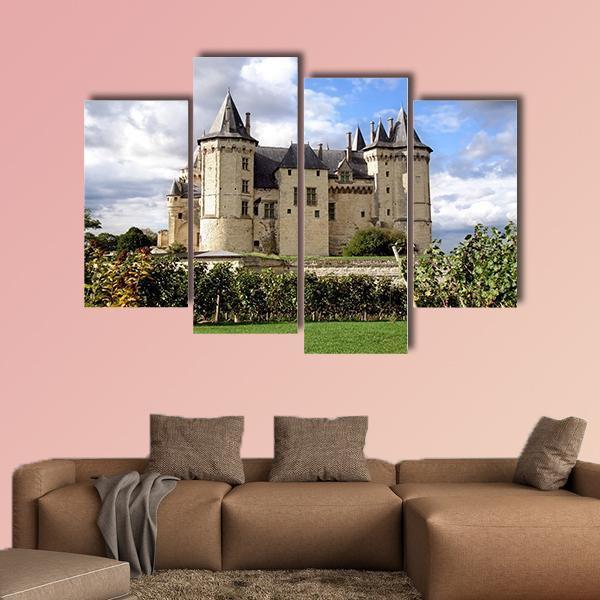 Saumur Chateau Castle In Summer Canvas Wall Art-4 Pop-Gallery Wrap-50" x 32"-Tiaracle
