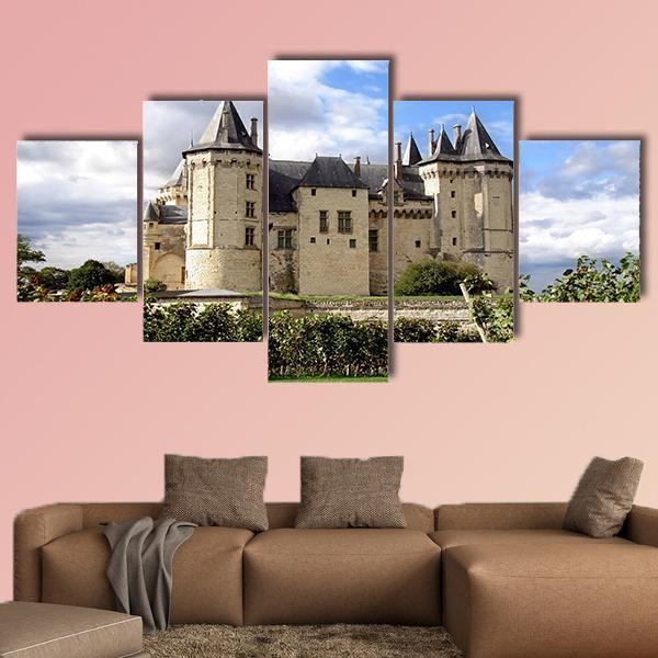 Saumur Chateau Castle In Summer Canvas Wall Art-5 Star-Gallery Wrap-62" x 32"-Tiaracle