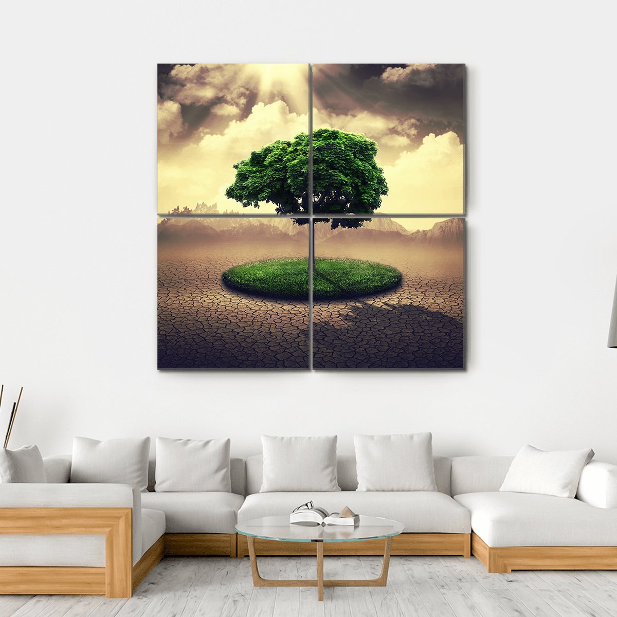 Save The Earth Canvas Wall Art-4 Square-Gallery Wrap-17" x 17"-Tiaracle