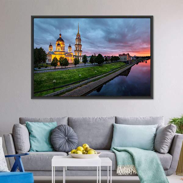 Savior Transfiguration Cathedral Canvas Wall Art-1 Piece-Floating Frame-24" x 16"-Tiaracle
