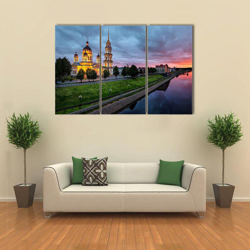 Savior Transfiguration Cathedral Canvas Wall Art-3 Horizontal-Gallery Wrap-37" x 24"-Tiaracle
