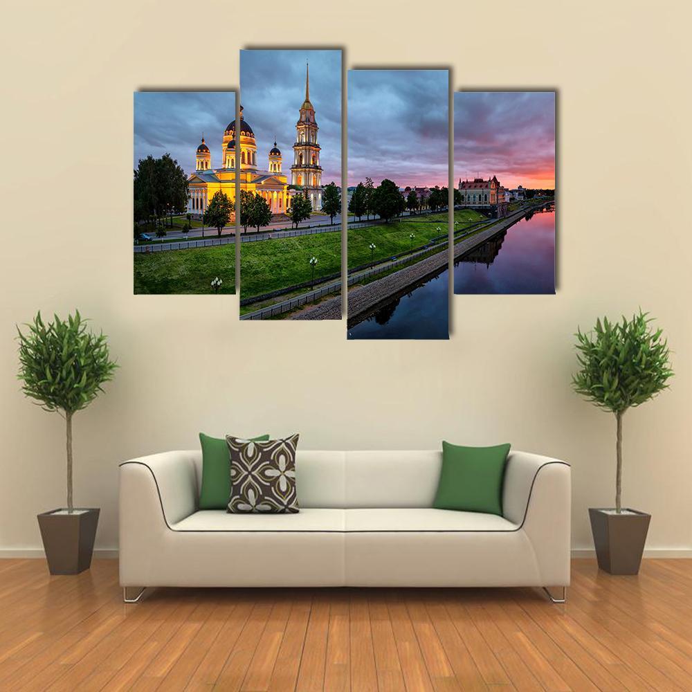 Savior Transfiguration Cathedral Canvas Wall Art-4 Pop-Gallery Wrap-50" x 32"-Tiaracle