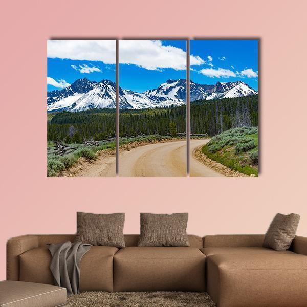 Sawtooth Scenic Byway In Idaho Canvas Wall Art-3 Horizontal-Gallery Wrap-37" x 24"-Tiaracle