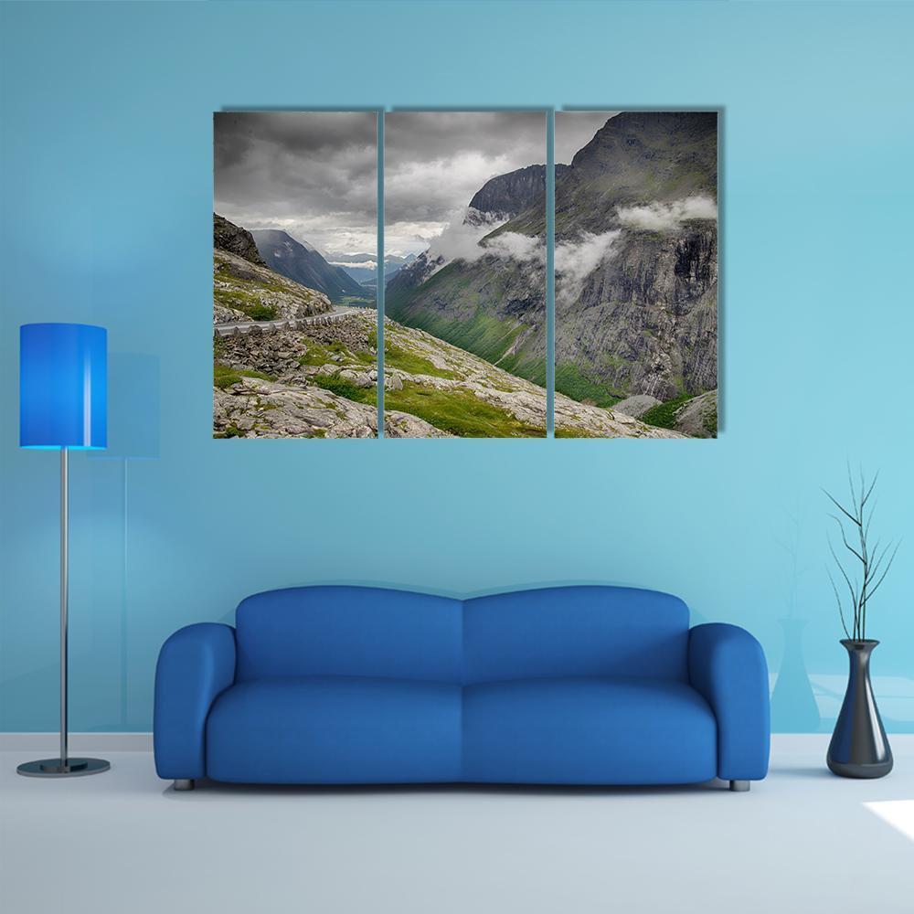 Scandinavia Mountain Landscapes Canvas Wall Art-3 Horizontal-Gallery Wrap-37" x 24"-Tiaracle