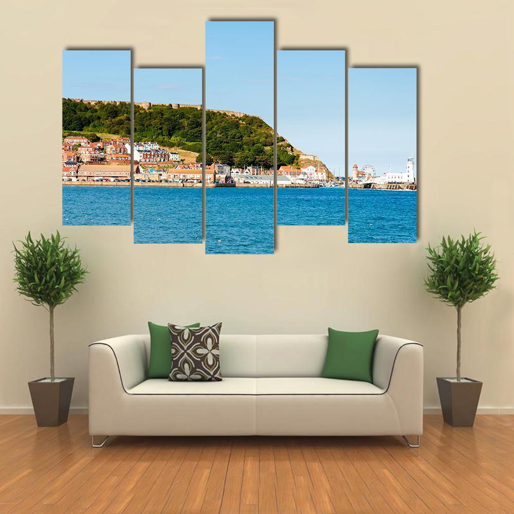 Scarborough South Bay Harbor Canvas Wall Art-5 Pop-Gallery Wrap-47" x 32"-Tiaracle