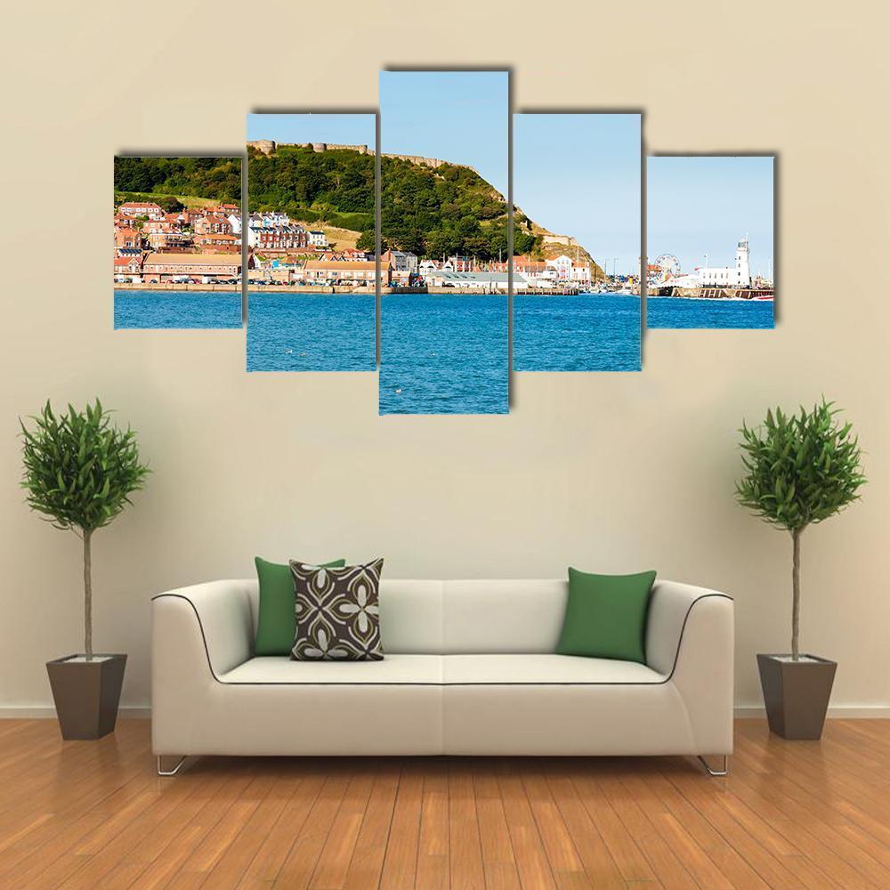 Scarborough South Bay Harbor Canvas Wall Art-5 Star-Gallery Wrap-62" x 32"-Tiaracle