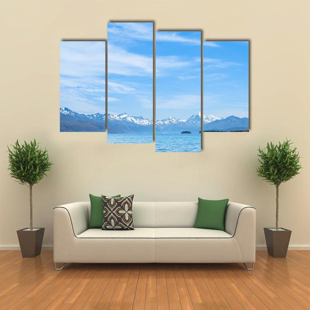 Scene Of Mt Cook Beside The Lake Canvas Wall Art-4 Pop-Gallery Wrap-50" x 32"-Tiaracle