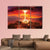 Scene With UFO Floating Over The Island Canvas Wall Art-5 Star-Gallery Wrap-62" x 32"-Tiaracle