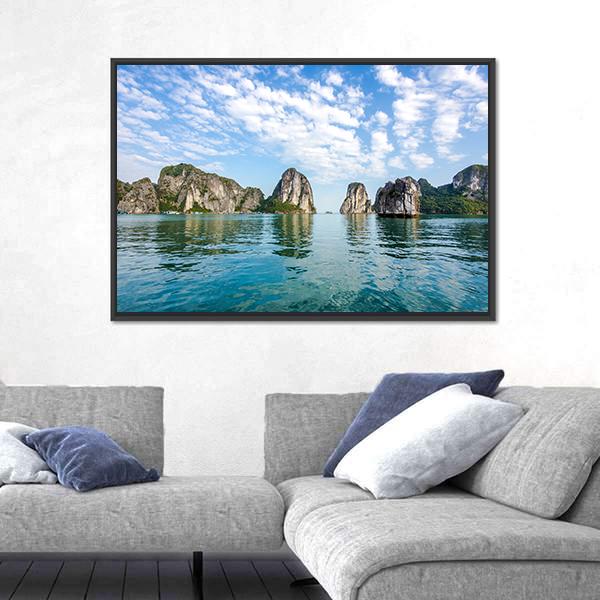 Scenery At Halong Bay In North Vietnam Panoramic Canvas Wall Art-1 Piece-36" x 12"-Tiaracle