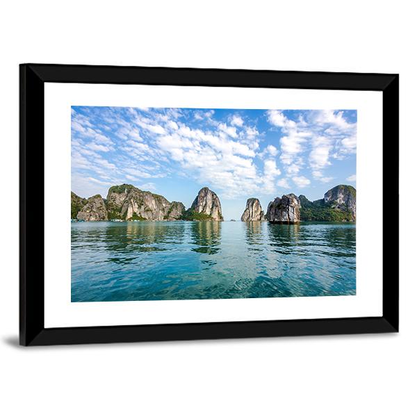 Scenery At Halong Bay In North Vietnam Panoramic Canvas Wall Art-1 Piece-36" x 12"-Tiaracle