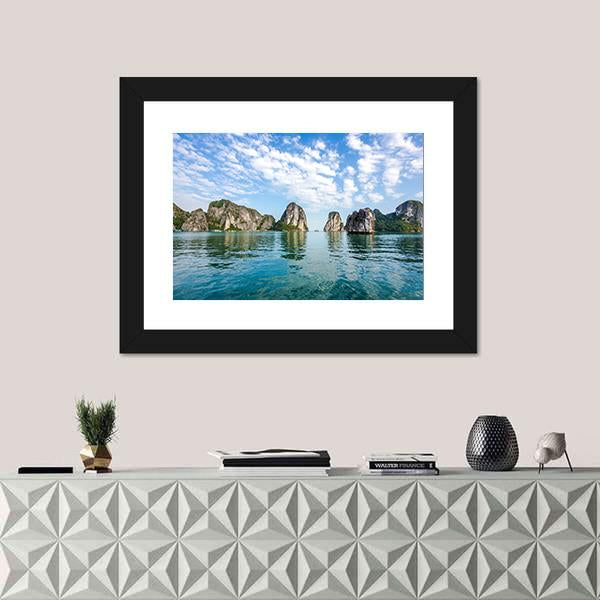 Scenery At Halong Bay In North Vietnam Panoramic Canvas Wall Art-1 Piece-36" x 12"-Tiaracle