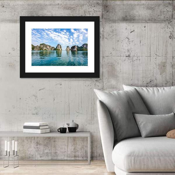 Scenery At Halong Bay In North Vietnam Panoramic Canvas Wall Art-1 Piece-36" x 12"-Tiaracle